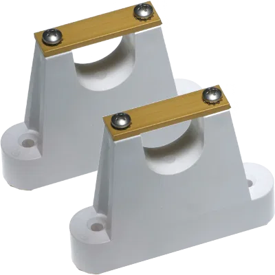 9046 – MORAD Antenna Mount, M6 Bulkhead Mounts, Pair, With Anodized Straps, For 1" Diameter Masts.